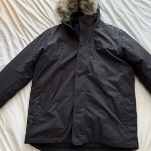 Helly Hansen Black Puffer Jacket with Fur Hood